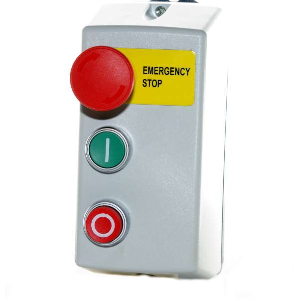 Machine Motor Starter, Anti-Restart Protection, & Emergency Stop