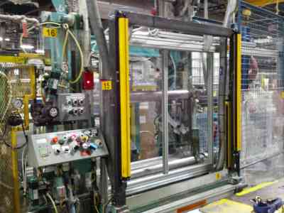 Safety guarding and automatic door on a paper machine.