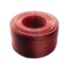A roll of Red PVC-coated wire rope used for safety rope switches.
