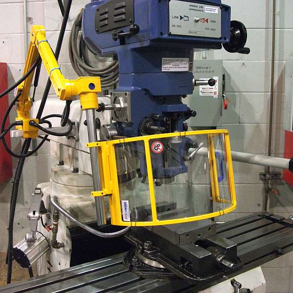 Standard guard installed on a milling machine.