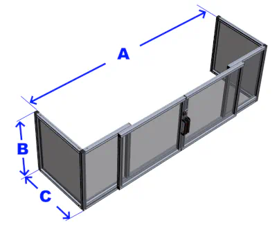 Surface grinder ordering dimensions with arrows